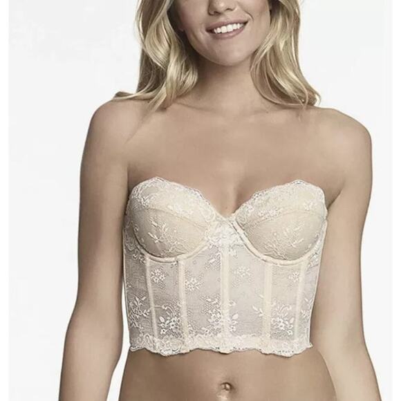Dominique Beige Tayler Lace Backless & Strapless Corselet Bra Size 38F - Picture 1 of 7